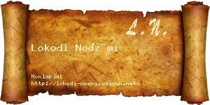 Lokodi Noémi névjegykártya